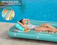 Aufblasbare Schwimmliege mit Kopfstütze und Farbstreifen – Wasserliege für Erwachsene, Pool, See, Strand, Sommerparty