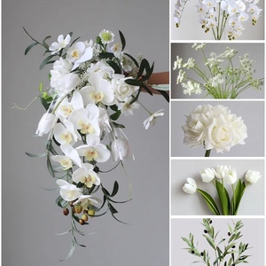 Bouquet de mariée style cascade en promotion – Fleurs artificielles réalistes et personnalisables <span class=keywords><strong>pour</strong></span> cérémonie de mariage et accessoires photo - Product Image 3