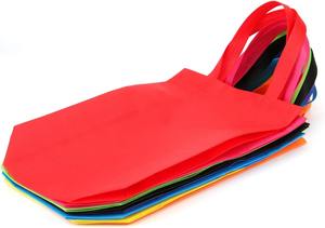 Bolsas de mano reciclables Bolsa de compras reutilizable de tela impresa ecológica personalizada con logotipo Bolsa de comestibles no tejida - Product Image 4