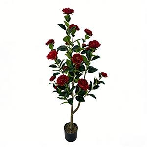 Arbre de camélia artificiel, faux arbre de camélia, arbre de camélia en pot - Product Image 1