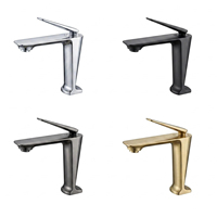 Robinet de lavabo en alliage de zinc gris anthracite pour hôtel, mitigeur monocommande eau chaude et froide pour salle de bain d'appartement