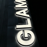 Enseigne lumineuse LED universelle double face pour intérieur et extérieur, lettres en relief 3D en acrylique, logo de marque éclairé pour bâtiments et bureaux