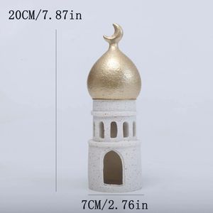 Décoration du Ramadan 2026 Artisanat en résine Décoration islamique pour la maison Modèle de phare de bureau avec lumière chaude pour créer une ambiance spirituelle - Product Image 6