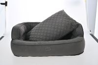 Canapé pour animaux de compagnie en peluche douce, lit amovible pour chien et chat, coussin confortable gris