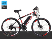 Vélo de montagne électrique pour adultes à cadre en acier de 26 pouces, 21 vitesses, moteur à moyeu arrière sans balais 36V 250W, freins à disque, batterie au lithium, urbain