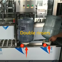 Machine de capsulage de remplissage de lavage de bouteilles semi-automatique de 5 gallons à bas prix