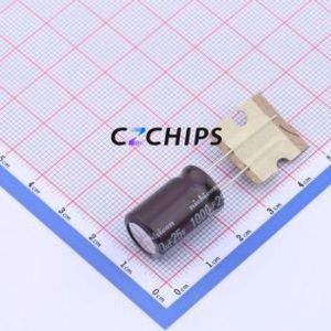 Condensador Electrolítico de Aluminio de Montaje Pasante UPS1E102MHD1TO, Componente de Montaje Pasante (THT), 1000uF, 20%, 25V, 1.088A-120Hz - Product Image 1