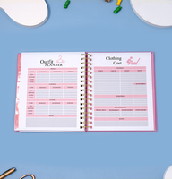 Étiquette privée personnalisée rose rigide quotidien hebdomadaire spirale objectifs non datés A5 planificateur Journal Agenda carnet de notes