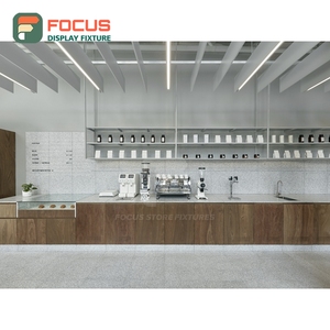 Premium Coffee Merchandise Display Rack <b>Solid</b> <b>Wood</b> Frame Bean Bag Display Cafe Merchandise Display Rack - Product Image 2