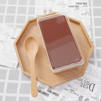Boîte à emporter carrée en PS acrylique pour petit tiramisu, dessert transparent, mousse, gâteau éponge au soja