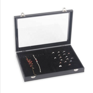 Vòng màu đen Vòng Cổ Vòng đeo tay Hiển thị trường hợp với <span class=keywords><strong>Glass</strong></span> Bìa Elegant Jewelry container bao bì hộp - Product Image 6