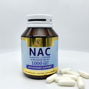 Cápsulas DUOZI NAC 1000mg, Suplemento de N-Acetil L-Cisteína con Selenio, Vitaminas B6 y B12, Apoyo Antioxidante, Suplemento Dietético - Product Image 1