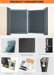 Puerta Batiente Automática de Aleación de Aluminio de 6 pies con Recubrimiento en Polvo, Puerta Doble para Entrada de Vehículos, para Seguridad Residencial, Villas, Jardines y Hogares - Product Image 3