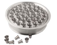 Ensemble de remplissage de coupelles de communion pour églises, en acier inoxydable argenté, avec 40 coupelles et couvercle, 1 plateau de communion avec couvercle