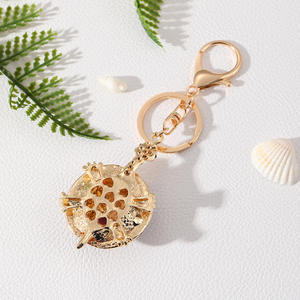พวงกุญแจใส่เหรียญแฟชั่น ของที่ระลึกสำหรับผู้หญิง ดีไซน์สร้างสรรค์ รูปสัตว์ทะเลเต่า ประดับคริสตัลโอปอลและเพชรเทียม - Product Image 5