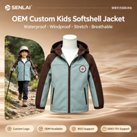 Veste Softshell Enfant Personnalisée OEM 3-en-1 Imperméable Coupe-Vent avec Doublure Polaire Amovible pour Activités de Plein Air