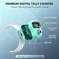 Compteur de Doigt Tasbih Numérique à Boucle Réglable, Compteur Électronique pour Prière Musulmane, Compteur LCD