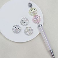 Perles en vrac en acrylique AB irisé de 20 mm, motif œil de monstre, fleur, dessin animé Kawaii, festonnées, pour stylos perlés et bracelets DIY, vente en gros