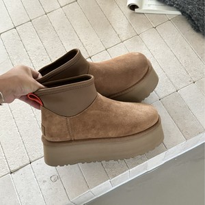 Botas de Nieve de Lujo 2026, Diseño Original, Color Marrón, Casuales, de Caña Alta, de Cuero, Impermeables, con Plataforma - Product Image 4