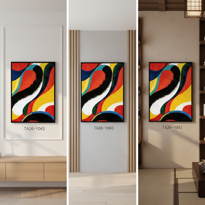 Art mural abstrait moderne sur toile, motif tourbillonnant rouge, <span class=keywords><strong>noir</strong></span> <span class=keywords><strong>et</strong></span> jaune, impression sur toile encadrée pour la décoration de la maison - Product Image 5