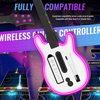 JYS-W001 pour console Wii, contrôleur de guitare sans fil, guitare pour console Wii pour les jeux de groupe de rock avec lumières RVB
