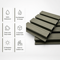 Panneaux muraux en WPC imperméables et écologiques SINKO, co-extrusion, revêtement mural extérieur en composite rainuré, décoration extérieure pour la maison et le jardin