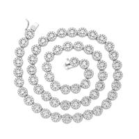 Joyería de Hip Hop Ice Out 5A Zircon Diamond Chapado en oro 925 Collar de cadena de tenis de plata esterlina para unisex