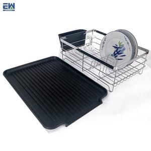 Produits d'entretien ménager Cuisine Plat Support Sec 2 couches en acier <span class=keywords><strong>de</strong></span> fil <span class=keywords><strong>de</strong></span> polissage Design Facile À Nettoyer Sec Égouttoir - Product Image 6