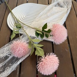 Fleur artificielle Jinxi, pompon coloré en forme de cône de pin à trois têtes, décoration de mariage, accessoires de photographie en extérieur, décoration intérieure - Product Image 3