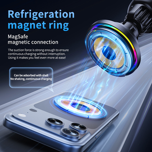 Support de téléphone de voiture à charge rapide sans fil 25W QI2.2 avec ventilateur de refroidissement, support de charge de téléphone portable magnétique Msafe sur grille d'aération - Product Image 3