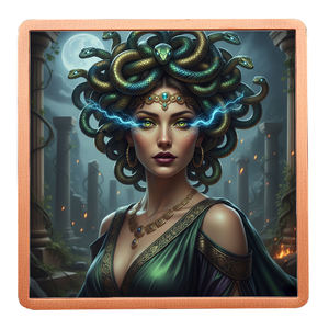 Lingote <span class=keywords><strong>de</strong></span> Cobre Puro ADVP <span class=keywords><strong>de</strong></span> 5 oz .999, Moneda <span class=keywords><strong>de</strong></span> Cobre Colorida con Diseño Sexy y Travieso, Alto Relieve, Estilo Mitología <span class=keywords><strong>de</strong></span> Medusa Bruja - Product Image 1