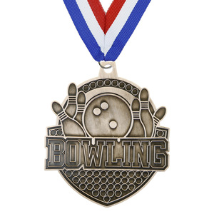 เห<span class=keywords><strong>ร</strong></span>ียญโบว์ลิ่งบอลพร้อมริบบิ้นสำหรับเล่นกีฬาทำ<span class=keywords><strong>จ</strong></span>ากโลหะผสมสังกะสีสั่งทำได้ - Product Image 4