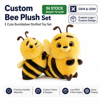 Nouvelle peluche abeille jaune Kawaii, jouet insecte réaliste en coton PP, petit et grand format, vente en gros, coussin animal