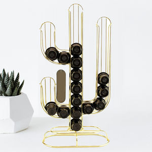 Présentoir de comptoir de cuisine en métal doré <span class=keywords><strong>Nespresso</strong></span> Coffee Pod Capsule Holder Organizer Supports Storage Rack for Coffee - Product Image 6