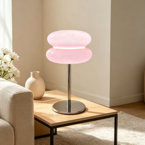 Lampu Meja Pink Modern dengan Alas Logam untuk Meja Samping Tempat Tidur Gaya Nordik Lampu Dekoratif untuk Ruang Tamu - Product Image 6