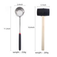 Manjia ouvre-noix de coco en acier inoxydable ensemble d'artefact outils de cuisine à domicile ouvre-noix de coco ouvert poinçon de noix de coco jus Gadget
