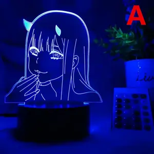 Darling In The Franxx Zero Two 02 Anime Hình 3D LED RGB Night Lights Món Quà Đáng Yêu Mát Mẻ Cho Bạn Bè Đèn Lava Trang Trí Bàn Phòng Ngủ