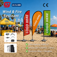 Drapeaux à plumes personnalisés pour l'extérieur, 7, 10 et 5 pieds, pour événements promotionnels sur la plage, publicité, bannières volantes de plage, drapeaux résistants au vent
