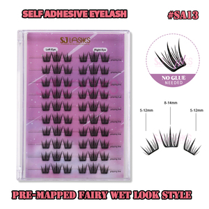 Cils synthétiques pré-collés à l'aspect naturel, <span class=keywords><strong>sans</strong></span> colle, pré-mappés, style <span class=keywords><strong>anime</strong></span> - Product Image 2