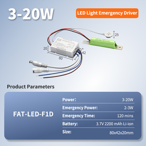 Controlador LED de Emergencia de Alta Calidad OEM Personalizado, IP30, 20W, para Panel de Luz de Energía en la Oscuridad - Product Image 2