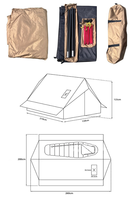 Tente carrée thermique légère 1-2 personnes, imperméable, pour l'hiver, le backpacking, avec cheminée, pour le camping en plein air et les événements sur la plage
