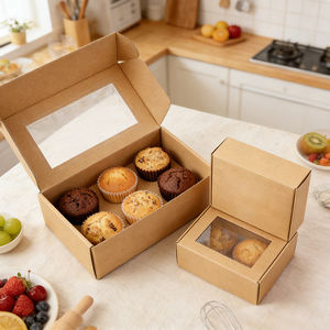 Caja de Papel Corrugado Biodegradable Ecológica Tipo Ventana, Apta para Alimentos, con Acabado Mate e Impresión Offset para Pasteles - Product Image 3