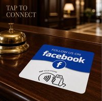 Carte NFC adhésive pour avis Facebook, autocollant de table étanche pour commentaires sur les réseaux sociaux, personnalisable et programmable, 'Touchez pour laisser un avis' pour les restaurants