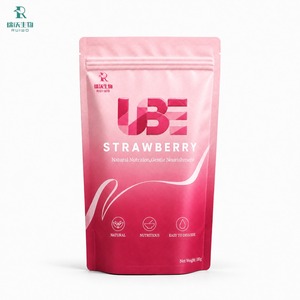Mélange pour Smoothie, Yaourt Glacé et Milkshake à la <span class=keywords><strong>Fraise</strong></span> et au Yam Violet (Ube) pour Magasins de Boissons, Qualité Alimentaire, 500g - Product Image 1
