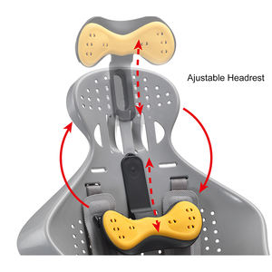 Asiento Infantil Universal para Bicicleta SUNNYWHEEL BC-193, Marco de Aleación, Sistema de Bloqueo Fácil, Reposacabezas y Reposapiés Ajustables, Carga Máxima de 22 kg - Product Image 2