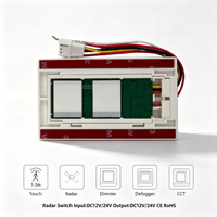 Interrupteur à détecteur de mouvement radar 12V 5A, mains libres, contrôleur d'éclairage LED tricolore pour armoire à miroir et éclairage à bande LED