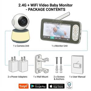 Caméra de surveillance pour bébé sans fil KT-614W 5,5 pouces IPS 1080P, audio bidirectionnel, vision nocturne, détection de mouvement, capteur de température, rechargeable - Product Image 3