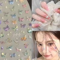 Autocollants tendance pour ongles d'aile de papillon irisé: décalcomanies plates de qualité supérieure pour les motifs de fées