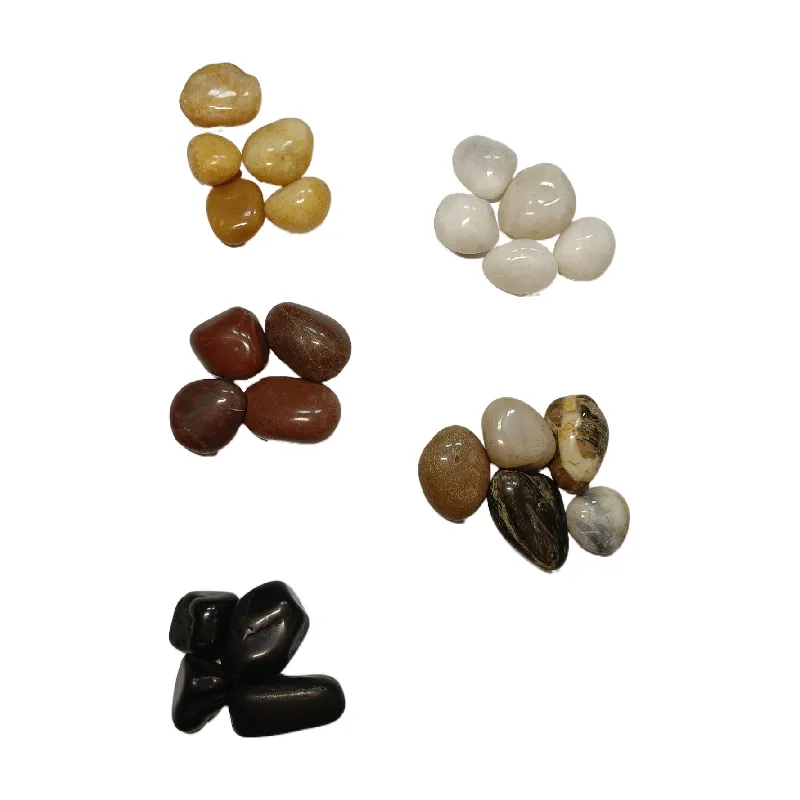 Preço barato 2-4 cm de pedra de seixo colorido para venda pedra de seixo polonês comida