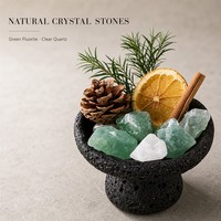 Coffret Cadeau de Remerciement en Gros – Boîte Noire avec Ornement Violet et Diffuseur d'Arômes en Cristal Rose – Cadeau de Noël et de Thanksgiving